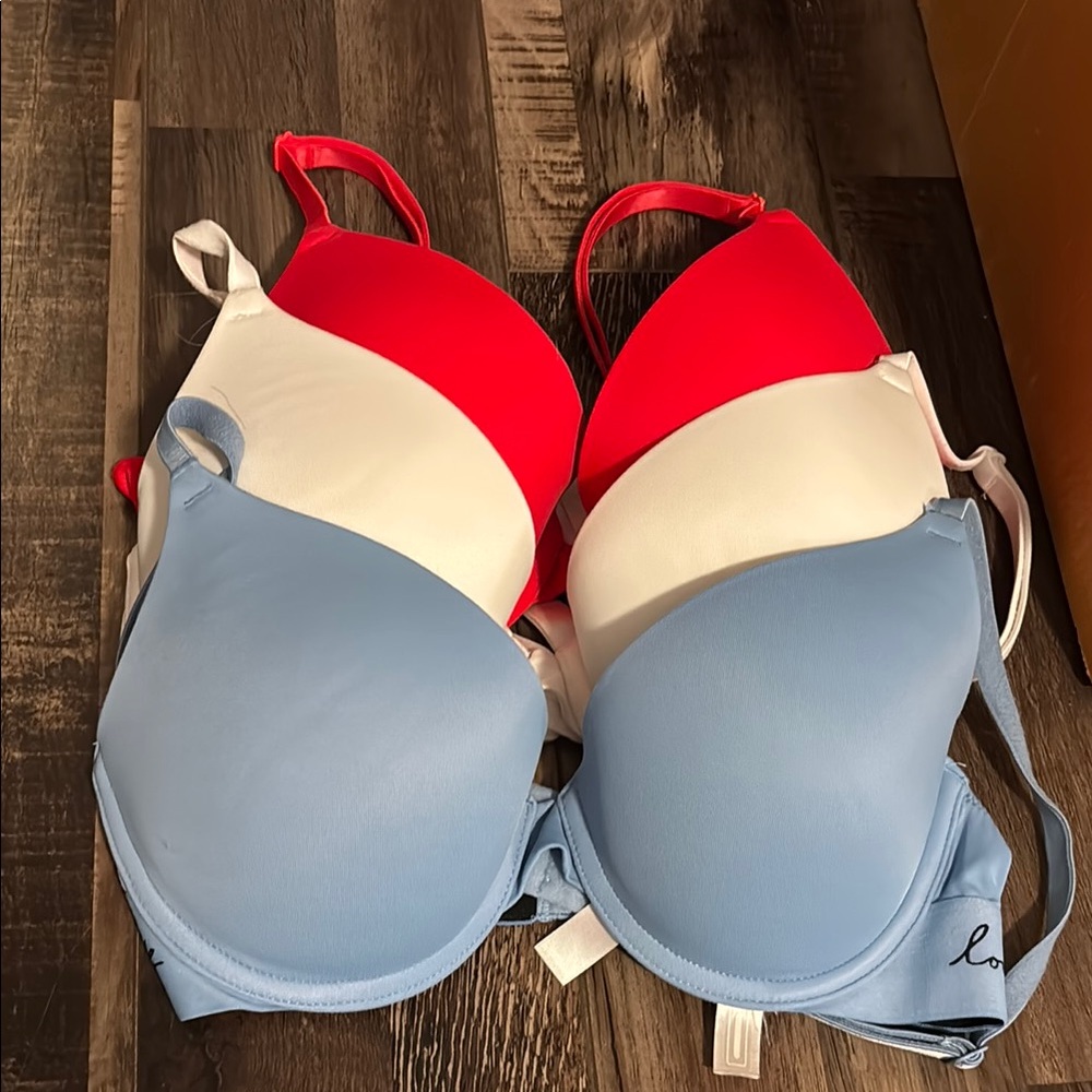 Women's Red, White, and Blue Bra Set